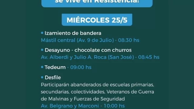 Agenda por la Semana de Mayo en Resistencia 