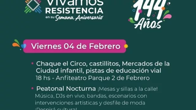 La Ciudad de Resistencia continúa los festejos de su mes aniversario 