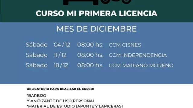 Resistencia brinda el curso “Mi primer Licencia” en tres jornadas durante diciembre 