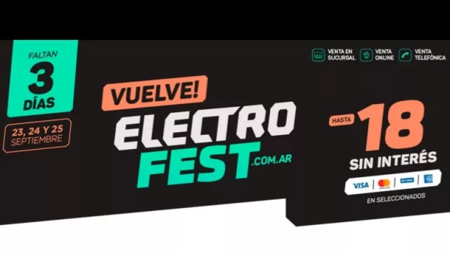 Vuelve el “festival” de las tiendas de retail , vuelve la ElectroFest (desde hoy, hasta 18 cuotas sin interes)