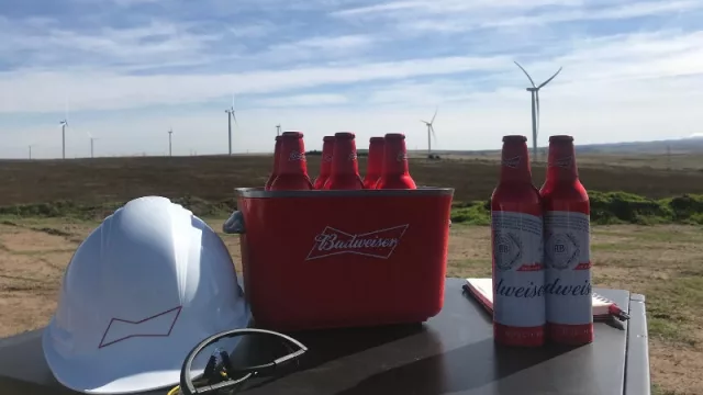 Quilmes le pone Budweiser al parque eólico de Achiras (hacia el 100% de energía renovable para el 2020)