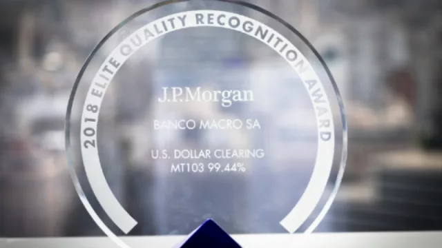 Banco Macro recibió el premio a la Excelencia Operativa 2018 de JP Morgan Chase