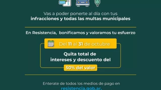 Resistencia anunció "Plan de Facilidades", para pago de deudas por multas de infracciones