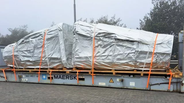 Las turbinas llegaron a Chile y comenzaron el viaje hasta Nahueve