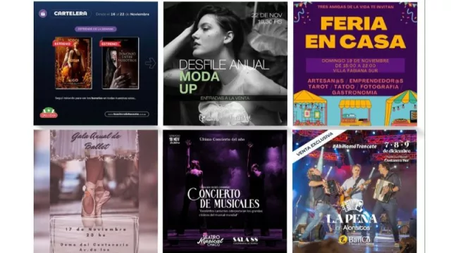 ¡Ya viene otro fin de semana cargadito de actividades! Mirá acá todo lo que podés hacer