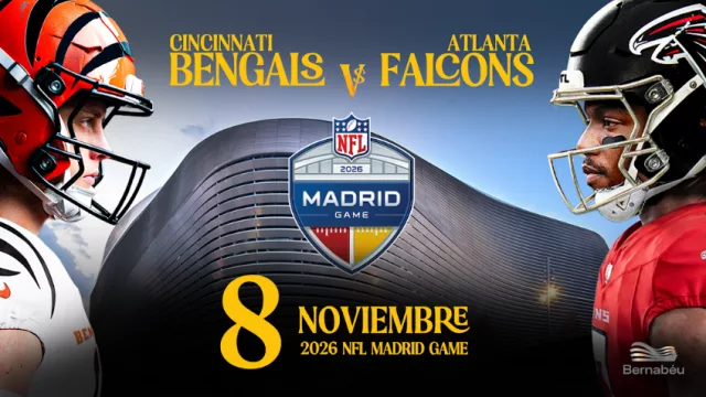 NFL Madrid Game 2026: Bengals y Falcons jugarán el 8 de noviembre en Madrid